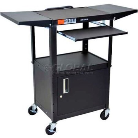 LUXOR Luxor Steel Security Workstation, Drop Leaf Shelves & Keyboard AVJ42KBCDL